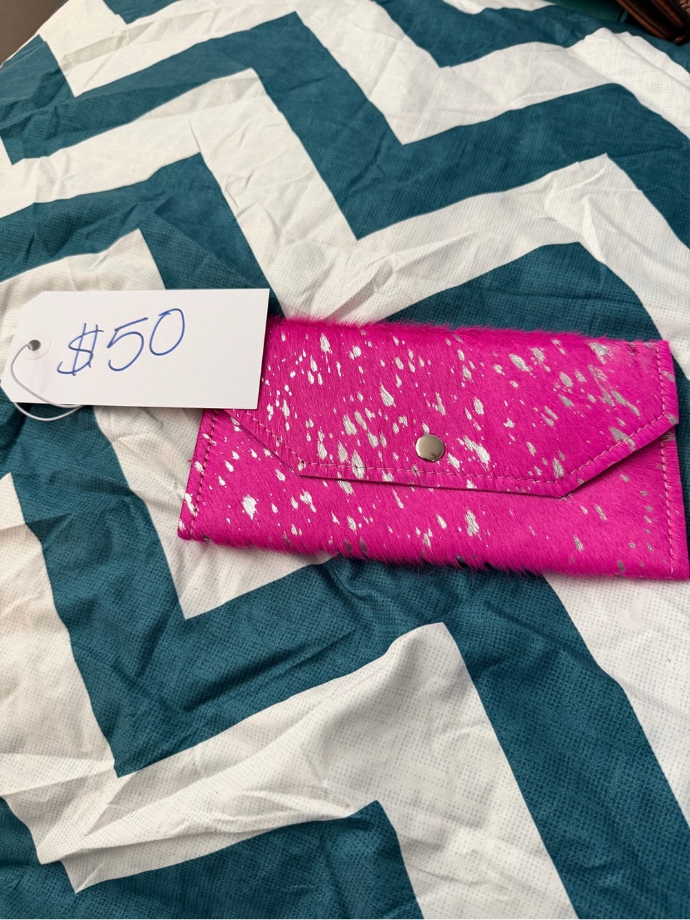 Hot Pink Speckled Envelope Wallet - Women Bags